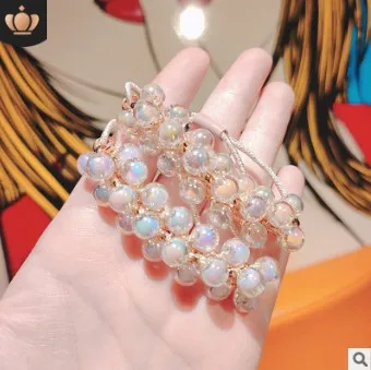 50 компл./лот 3 шт./компл. DIY с множеством кристаллов жемчуг резинки/браслеты простые эластичные кольца для волос Инструменты для укладки аксессуары HA672