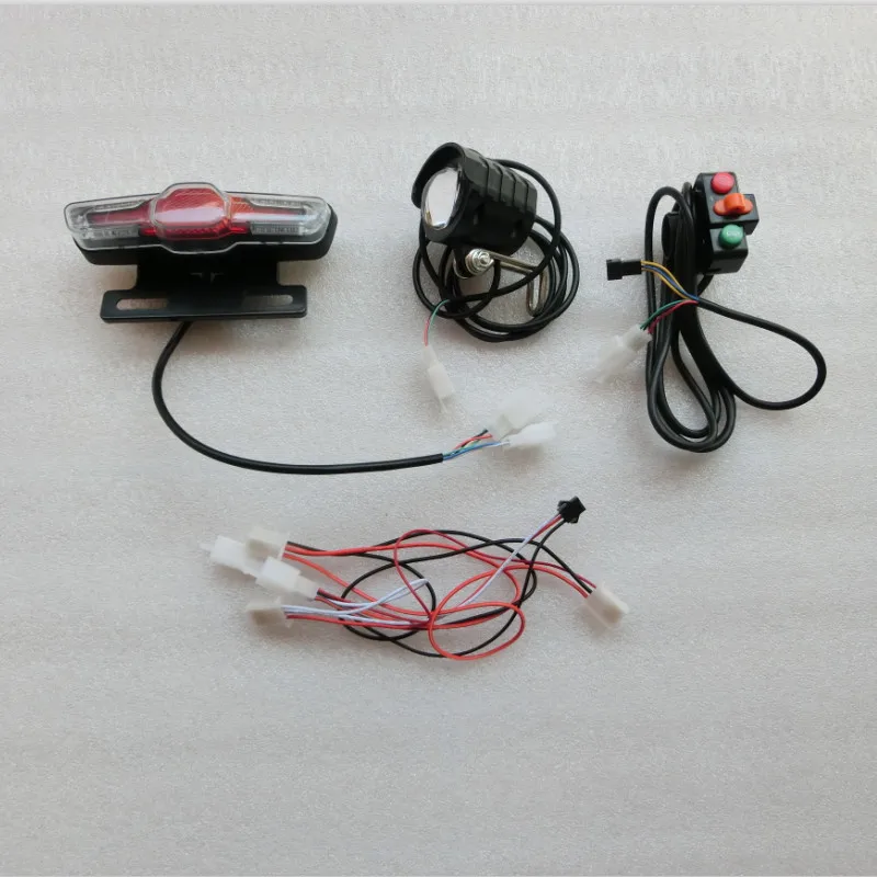 Perfect Electric Bicycle 48V Headlight Tail Rear Lights LED Night Light Lamp Spotlight Headlamp E-scooter Cycling EBike Accessories Part 1