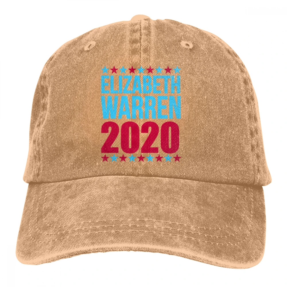 Warren для President Casquette натуральный унисекс Мужские Женские джинсовые бейсболка с ремешком кепки Регулируемый Гольф папа шляпа