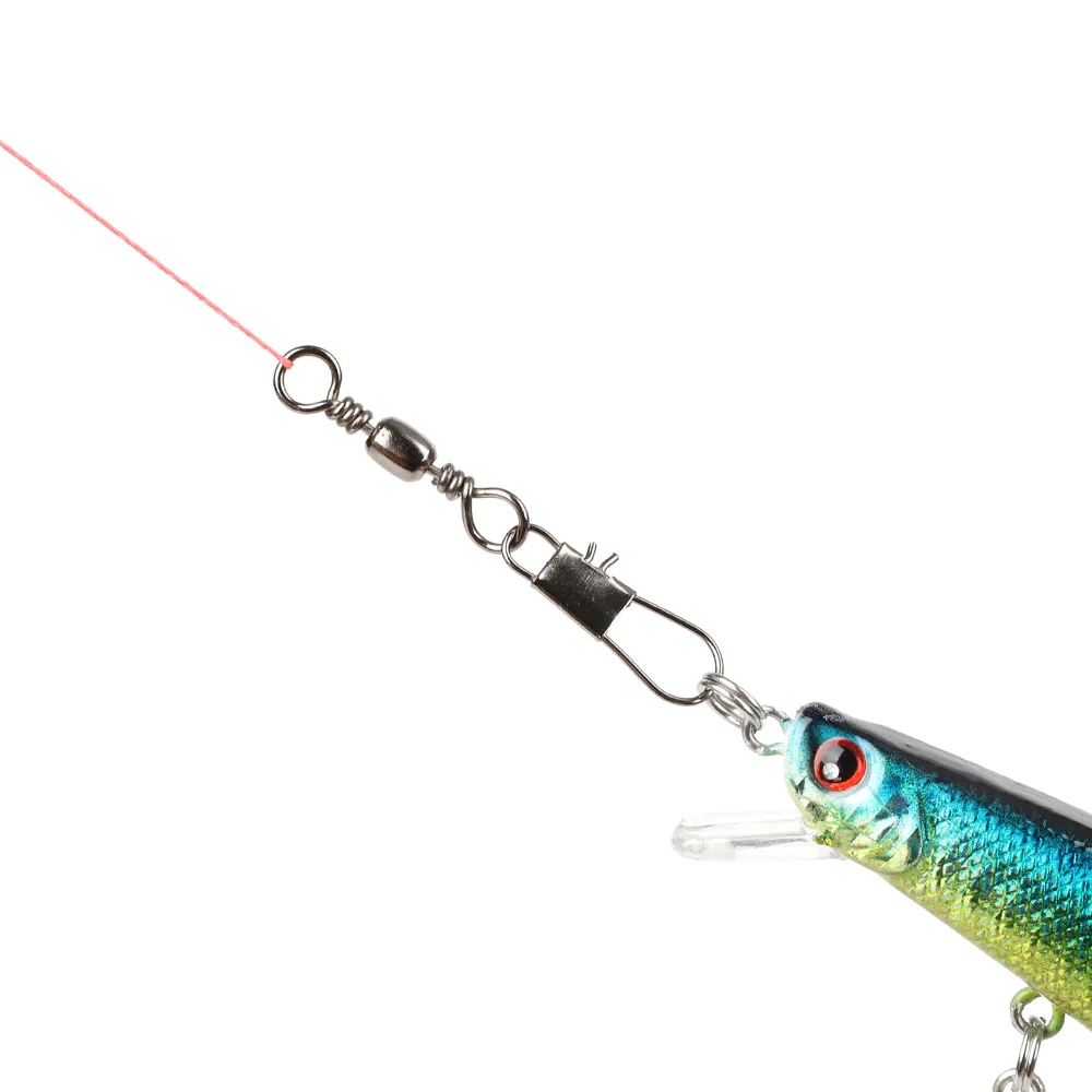 DONQL 50/100/Pcs Fishing Connector Bearing Swivels Interlock Snap Fishhook Lure Line Connector Winter Fishing Tackle Accessories DONQL 50/100/Pcs Fishing Connector Bearing Swivels Interlock Snap Fishhook Lure Line Connector Winter Fishing Tackle Accessories