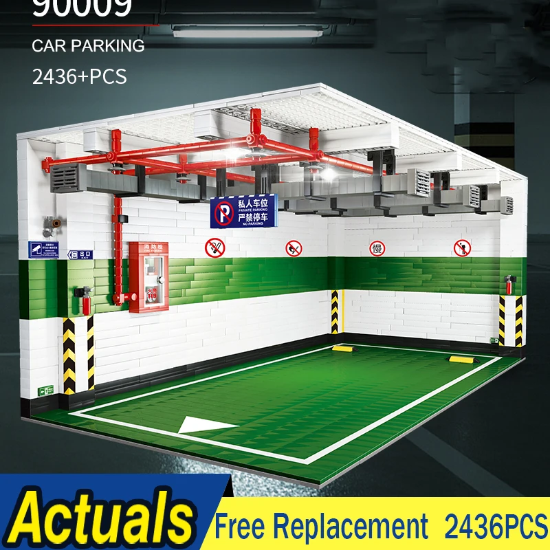 Yaratıcı otopark LED ışık yeraltı otoparkı yapı taşları modeli sokak görünümü park eğitim tuğla çocuklar DIY hediye