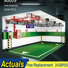 Yaratıcı otopark LED ışık yeraltı otoparkı yapı taşları modeli sokak görünümü park eğitim tuğla çocuklar DIY hediye