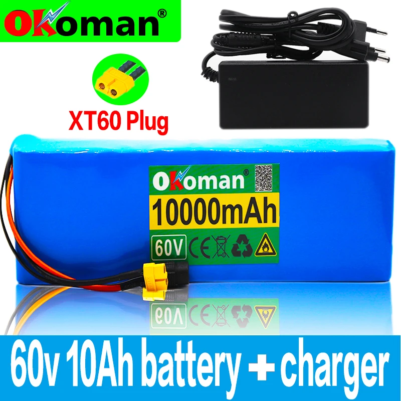 Литий ионный аккумулятор 60 в 16S2P 10Ah 18650 67 2 10000 мАч для электровелосипеда скутера с