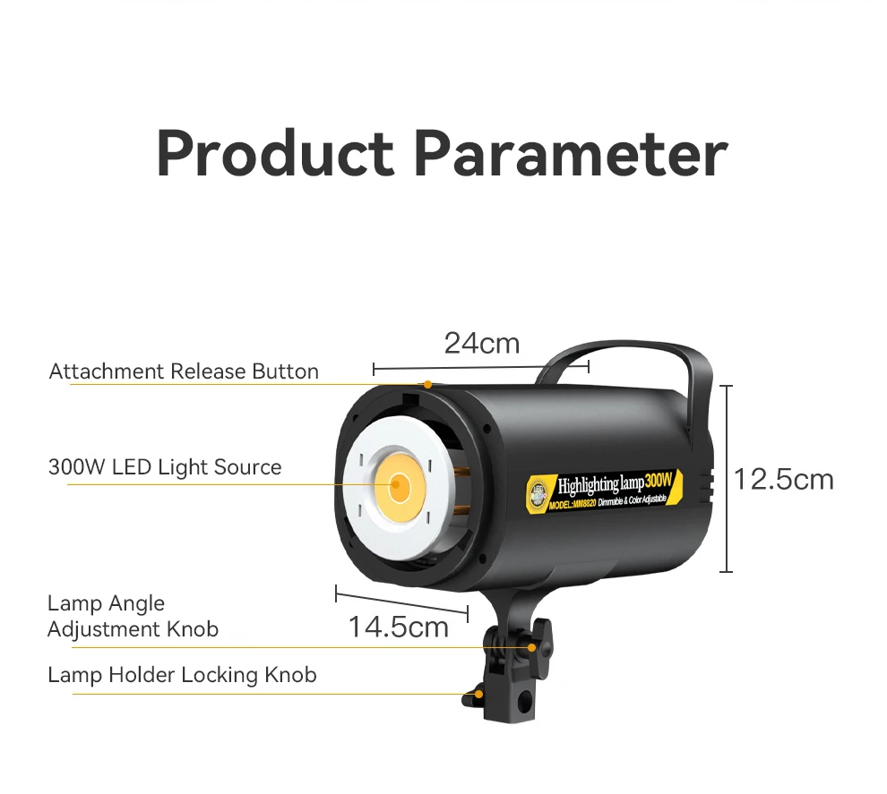 LED Video Light Photography Lamp 100W 3200-5700K Brightness Dimmable Lighting For Studio Video Shooting Portrait Live Streaming
