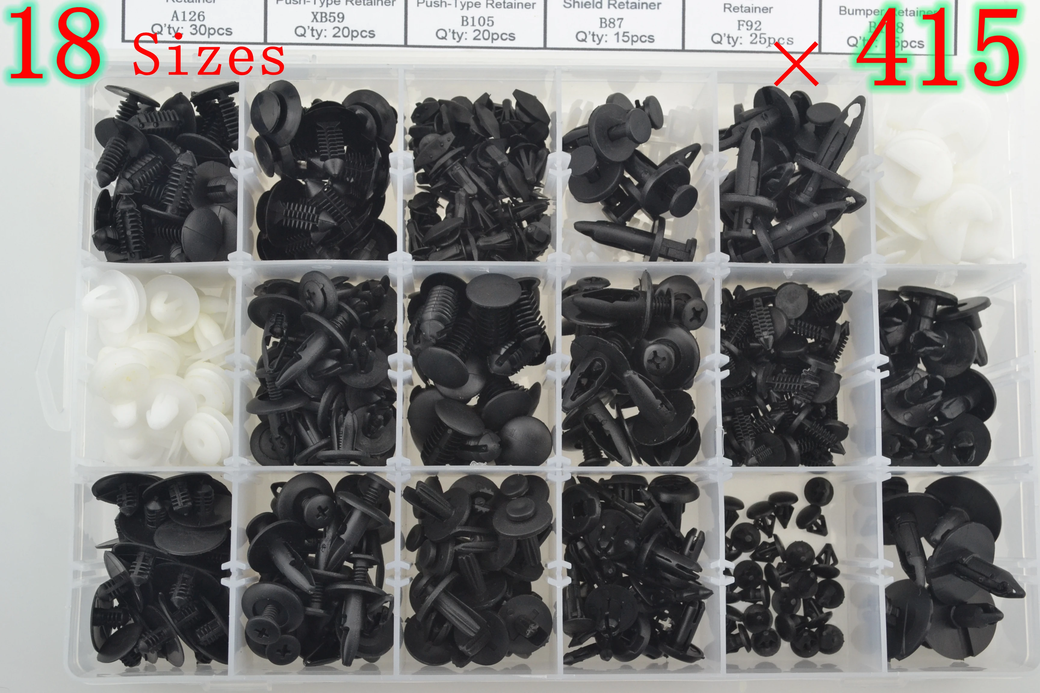 

415pcs Push Pin Rivet Bumper Trim Door Panel Clips Assortment For Ford