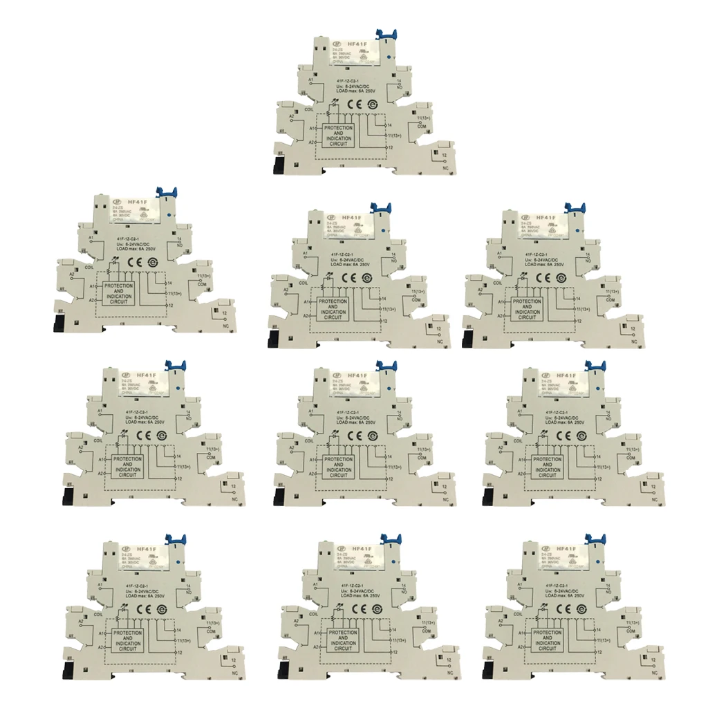 10 шт. Hongfa HF41F PCB реле 5PIN реле гнездо, 6-24 В AC/DC, 6A, 41F-1Z-C2-1 с чувствительной катушкой