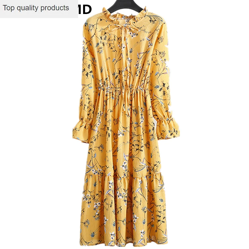 Новинка 2020 весеннее платье Европейская мода повседневное однотонное шифоновое с