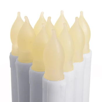

12pcs/lot 6.5'' Long Candles Light LED Flameless Electronic Candles Home Decorative Artificial Flickering Burning Taper Candles