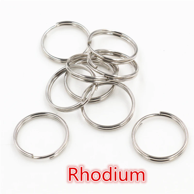 20 мм, 50 шт./лот, открытые кольца, двойные петли, золото, серебро, Раздвоенные кольца, разъемы для изготовления ювелирных изделий, сделай сам - Цвет: Rhodium