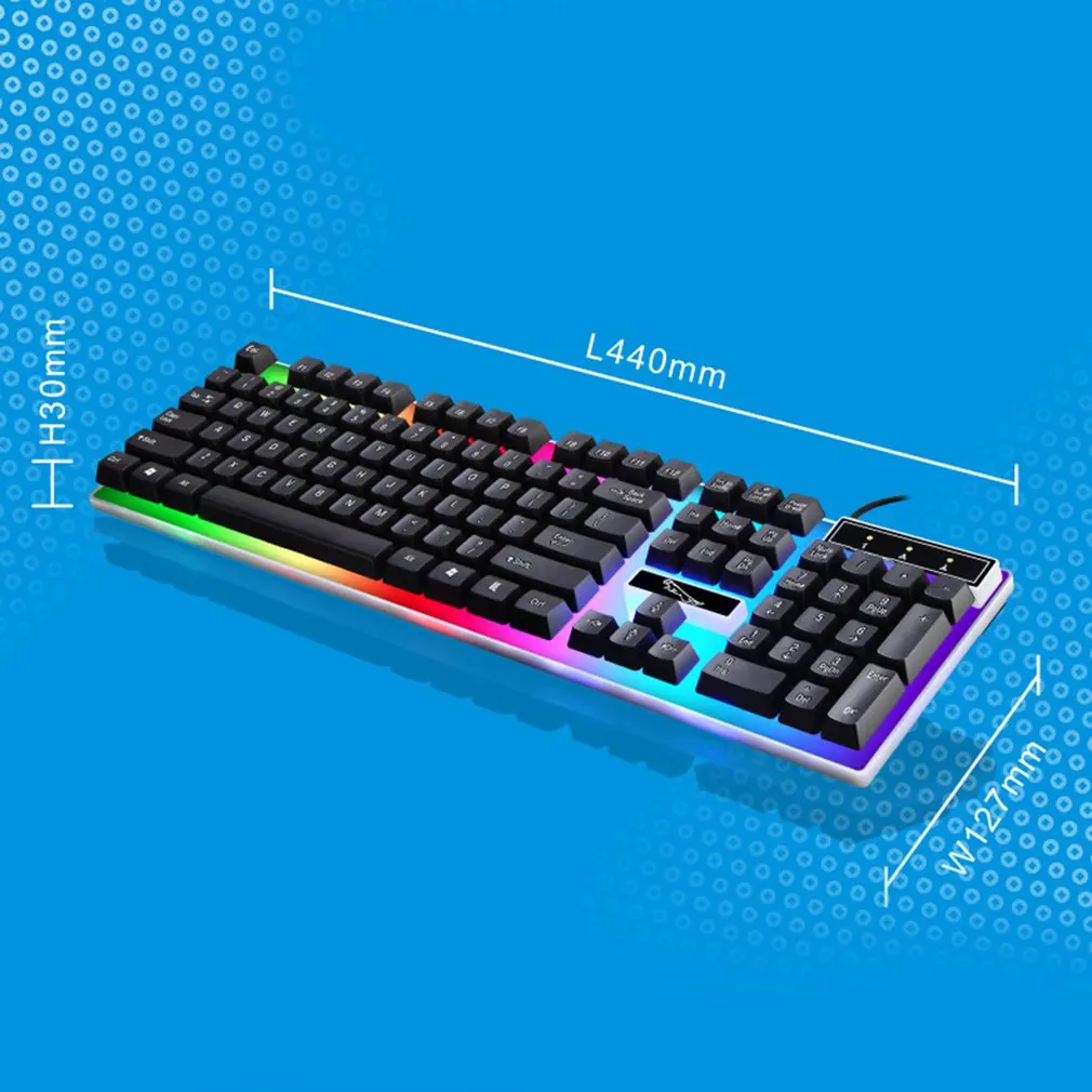 USB клавиатура G21 проводная подвесная игровая водонепроницаемая с цветной