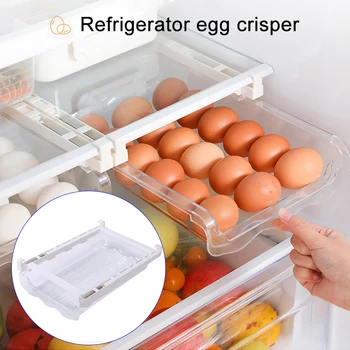 

Hanging Eggs Storage Box Rack Automatic Egg-rolling Transparent Fresh-keeping Drawer Type Box for Refrigerator BJStore