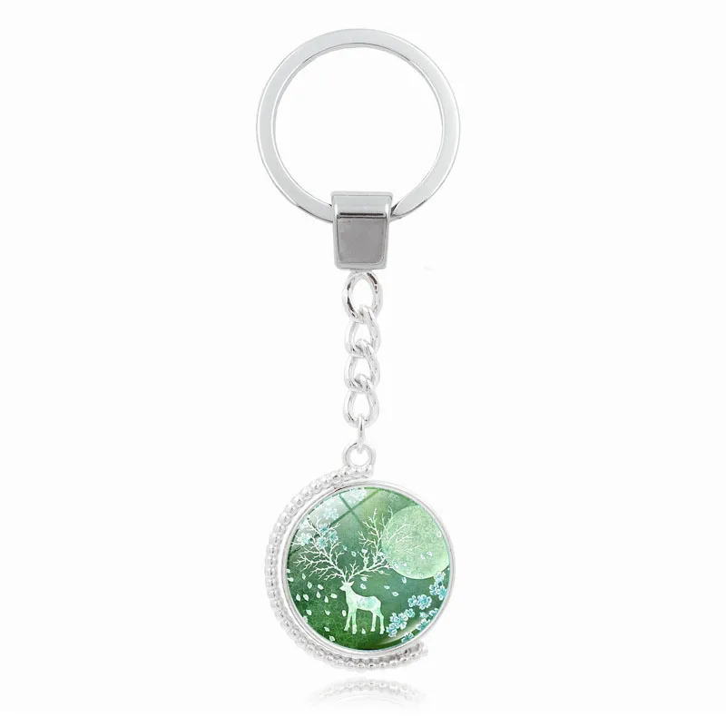 AliExpress Горячие Рождественские распродажи Лось старинная каменная двухсторонний Вращающийся брелок в европейском и американском стиле брелка