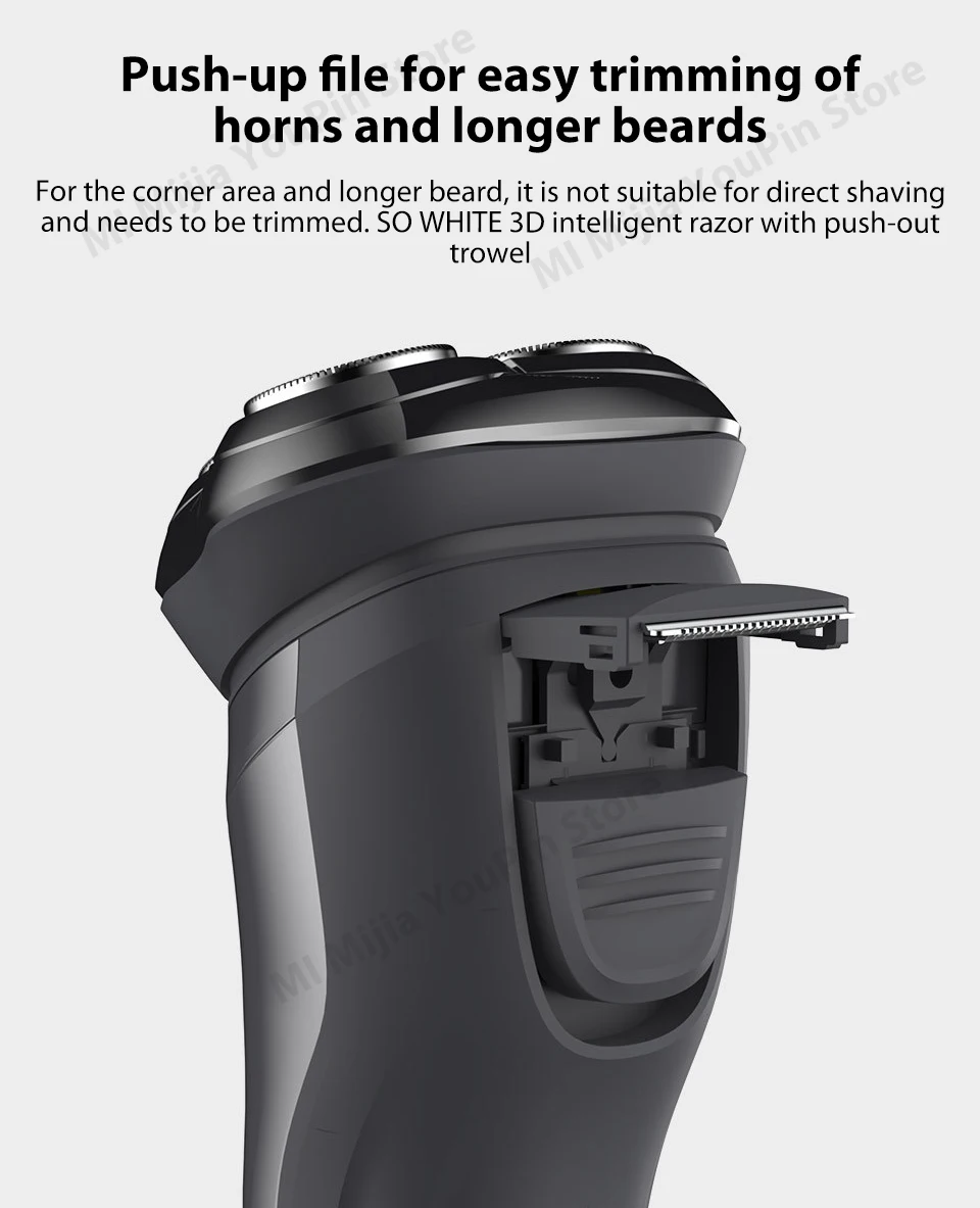 Xiaomi mijia SO WHITE 3D intelligent control razor intelligent anti-pinch USB fast charge IPX7 wet and dry dual-use smart lock (16)
