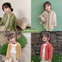 Новинка года; сезон весна-осень; Однотонный Повседневный вязаный кардиган для мамы и дочки; Верхняя одежда для родителей и детей; свитера