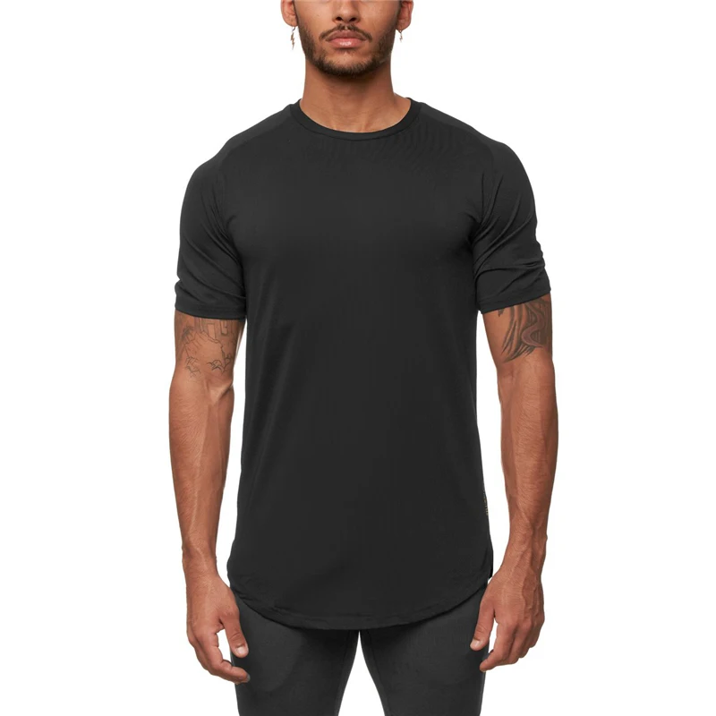 

Mesh Running T-Shirt Men Tight Gym Clothing Summer New Brand Fashion Tops Tees Solid Quick Dry Bodybuilding Fitness T shirt