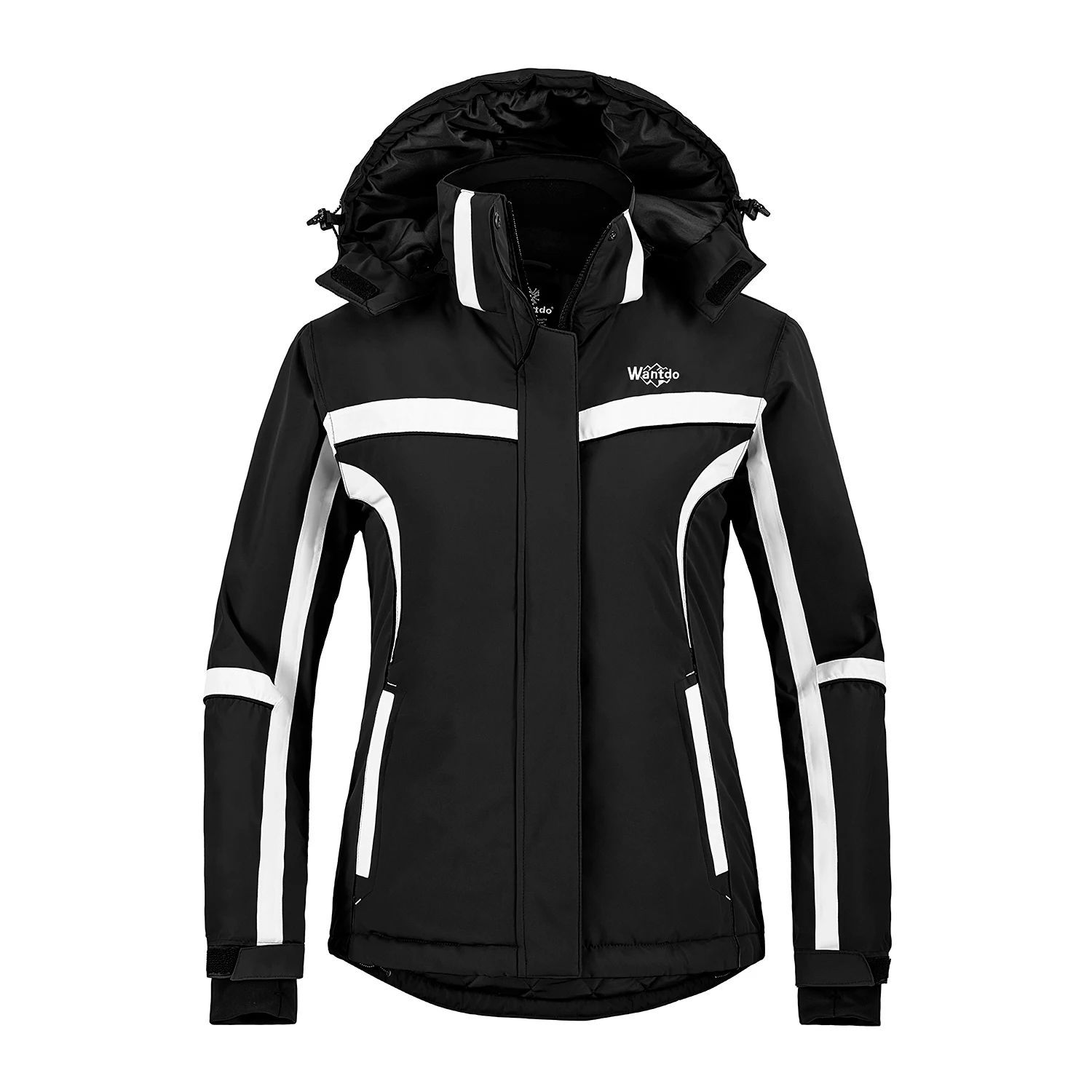 Wantdo Women's Winter Ski Jackets Hooded Waterproof Windproof Outdoor Sports Parka 