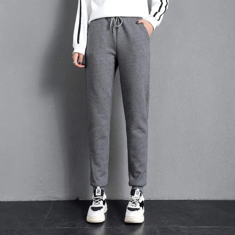 gray style 1 Зимние женские брюки размера плюс 5XL из овечьей шерсти, вельветовые толстые хлопковые брюки с высокой талией, длинные штаны-шаровары C5159 - Цвет: gray style 1