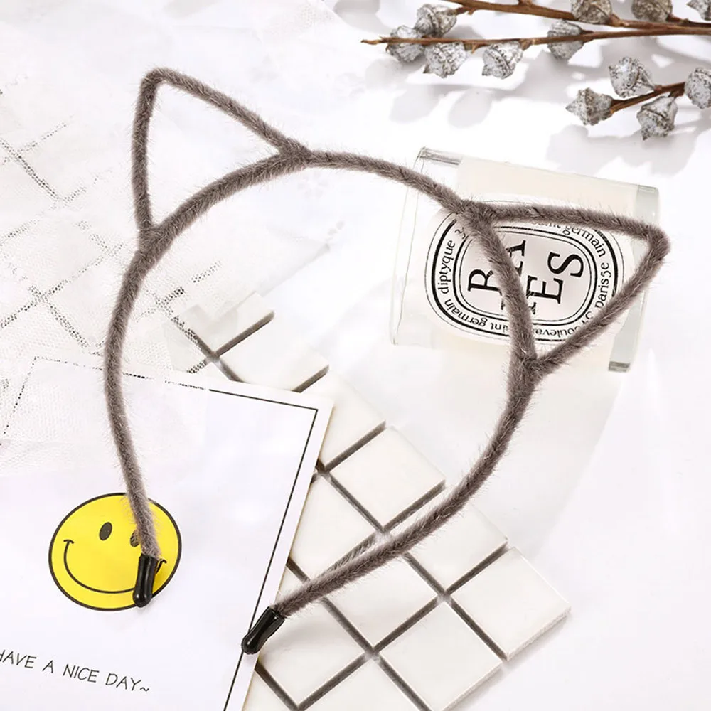  Girls Headband kids cute cat ears and velvet headband  Headwear Hair Accessories baby Washing Face Makeup Headwear