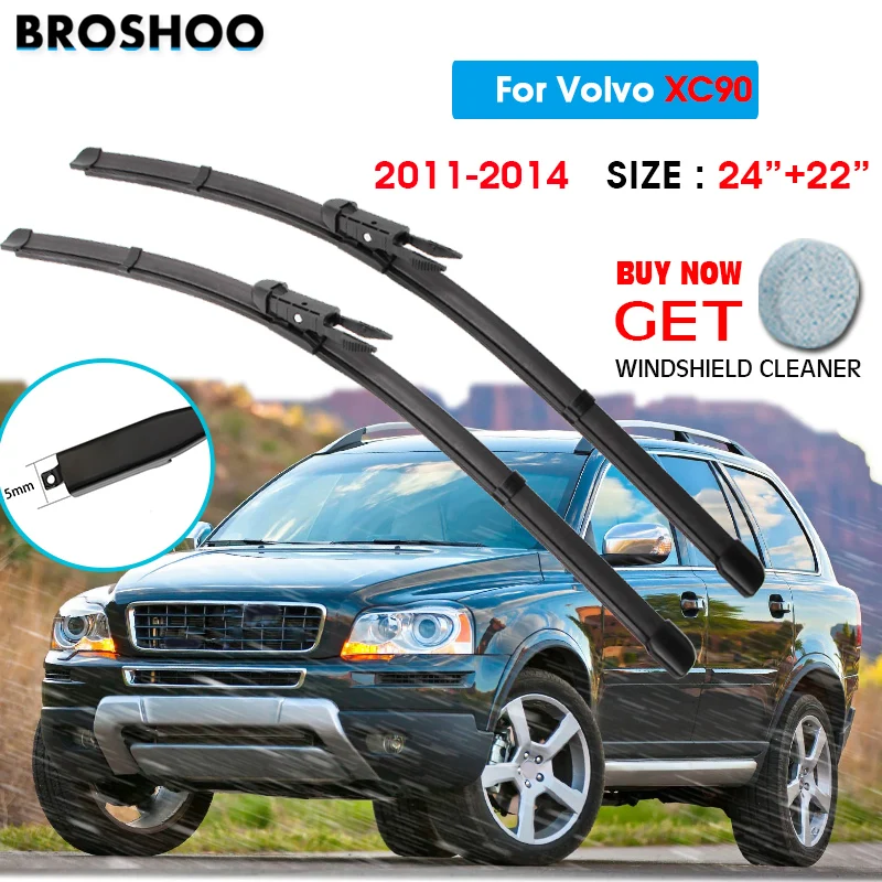 

Car Wiper Blade For Volvo XC90 24"+22" 2011-2014 Auto Windscreen Windshield Wipers Blades Window Wash Fit Pinch Tab Arm