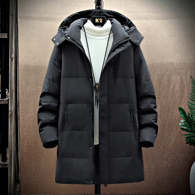 2022 Fashion New Design Men Down Coat Stand Collar Solid Color Warm Clothes Loose Casual Garment Men Parkas Puffer Jacket Men