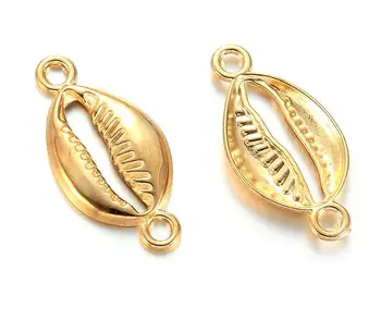 

100Pcs Antique Silver gold Shell Connector Charms Pendant for Jewelry Making DIY 28x14mm