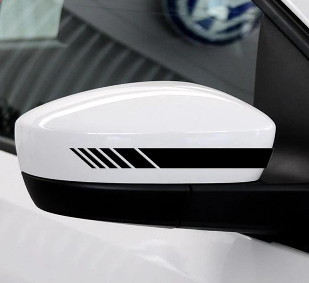 2 автомобиля зеркало заднего вида полосы DIY стикер 15,3*2 см для Volkswagen POLO Tiguan Passat Golf EOS Scirocco Bora Lavida