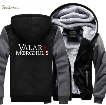 

Game of Thrones Valar Morghulis Hoodie Men 2018 New Fashion Winter Warm Fleece Zipper Sweatshirt Thick Hoodies Fashion Tracksuit