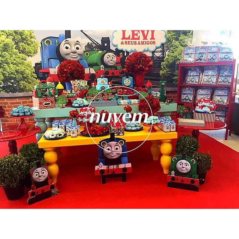 

Photography Background Cartoon Thomas Small Train Baby Children Birthday Party Photo Studio Professional Photocall