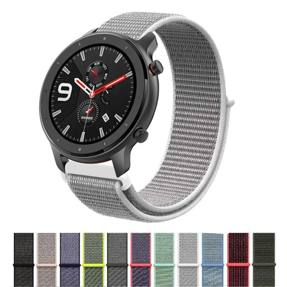 22 мм 20 мм ремешок для спортивных часов для samsung galaxy watch active 46 мм 42 мм S3/S2 Frontier/Classic huami amazfit bip band тканый нейлоновый ремень