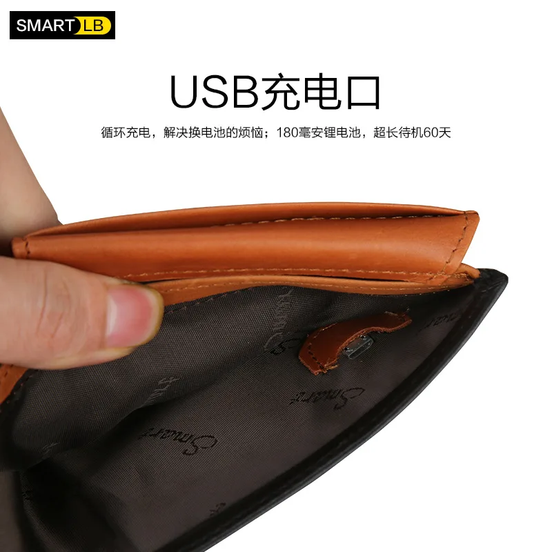 

MEN'S Wallet Short Genuine Leather Business Wallet Wallet Card Bit More Wallet Purse Smart Anti-loss Anti-Theft Wallet