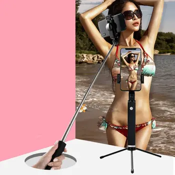 

2020 New Multi-function Bluetooth Selfie Stick with Tripod Telescopic Foldable Handheld Monopod for iPhone/An-droid Cellphones