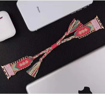

Band for apple watch strap 44 mm 40mm iwatch strap 42mm 38mm Handmade Braided rope belt for apple watch 5 series4 3 2 1 bracelet