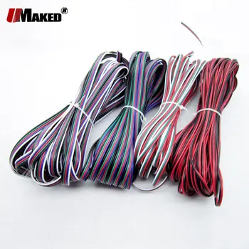 

20m 22AWG LED Cable 2P 3P 4P 5P Tinned Copper PVC insulated Electrical wire RGB RGBW for 5050 5730 8520 Light Stirp Power Supply