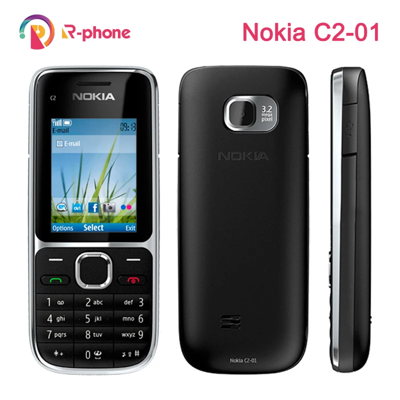 Nokia-teléfono móvil C2 C2-01 renovado, con teclado hebreo, ruso y árabe, teléfonos móviles libres originales