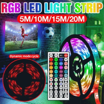 

5050 LED Strips 5M 10M 15M 20M RGB Light Strip 12V LED Flexible Ribbon Waterproof RGB LED Lights For TV Background Decoration