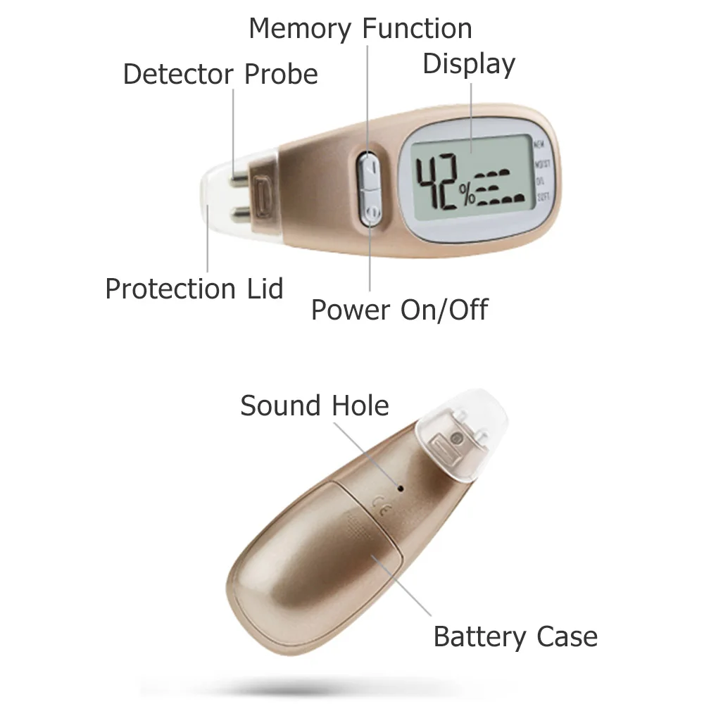3 в 1 портативный ЖК-цифровой анализатор кожи с подсветкой для влажности содержание масла мониторинг влажности спа салон домашний тестер кожи