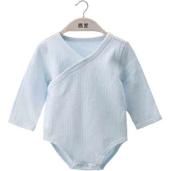 

Double-sided cotton baby onesies solid color long-sleeved dress newborn baby triangle romper bag fart clothes
