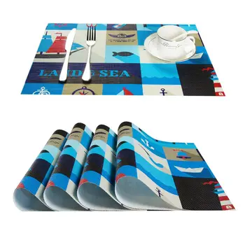 

Topfinel PVC Flower Pattern Placemats for Dining Table Runner Linens place mat in Kitchen Accessories Cup Wine mat