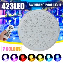 Led Swimming Pool Light 423leds AC/DC12V RGB Resin Replacement PAR56 Lamp Waterproof IP68 Multi Color 2m Wire Underwater Lights