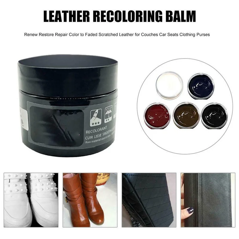 

Leather Repair Kit Leather Touch Up Cream Recolor Kit Restorer Couch Sofa Car Seat Holes Scratch Crack Rips Paint Care Coating