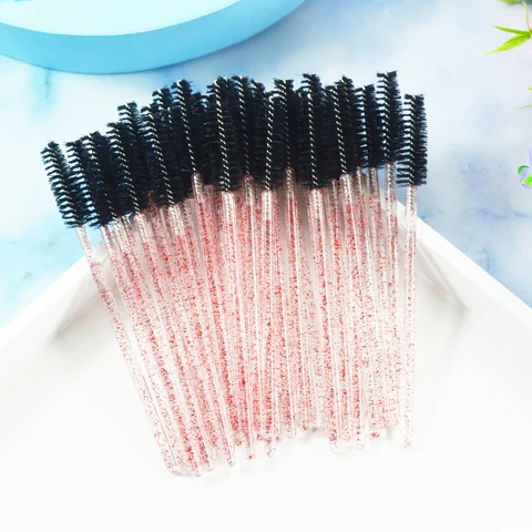 New Good Quality Disposable 50 Pcs/Pack Eyelash Eye Lash Makeup Brush Mini Mascara Wands Brush Eyelash Extension Tool