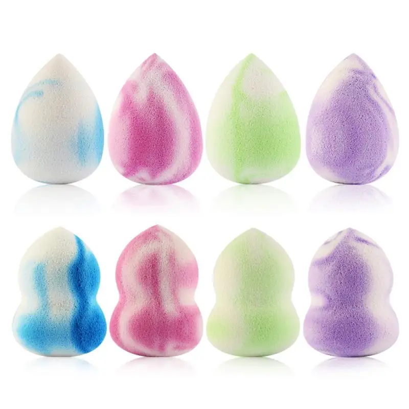 4 шт., губка для макияжа, пудра, пуховка, гладкая основа, контур, растушевка, губка для макияжа, высокое качество, косметическая пуховка, цвета, инструмент