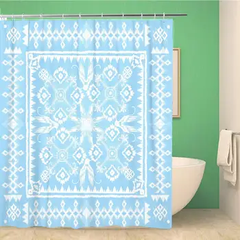

Bathroom Shower Curtain Tribal Indian Geometric and Animal Pattern Ethnic Kilim Ornamental 66x72 inches Waterproof Bath Curtain