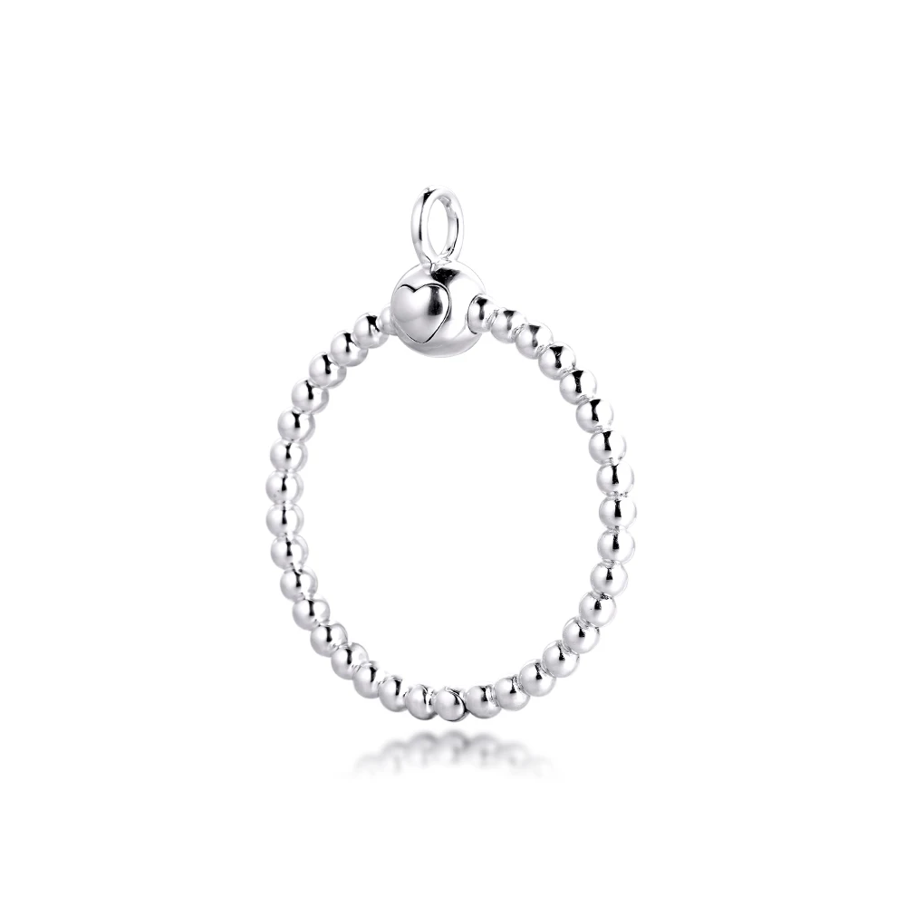 

925 Silver Moments Medium Beaded O Pendant for Necklace Bracelet 100% 925 Sterling Silver Jewelry Free Shipping