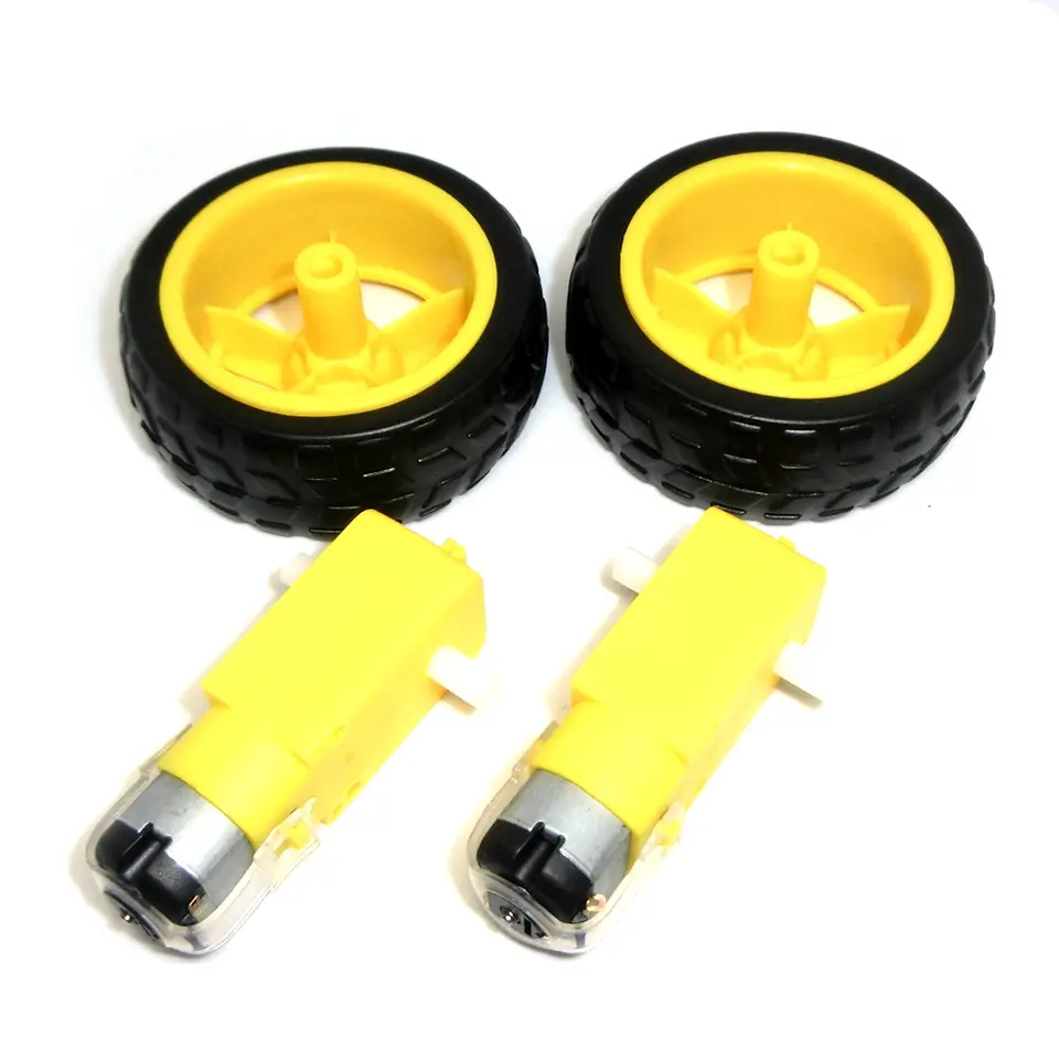4pcs/lot=2pcs TT motor + 2pcs 65mm wheel DC3V-6V Motor 130 Gear motor with the wheel for Arduino Smart Car Robot TT Motor 3V image 3