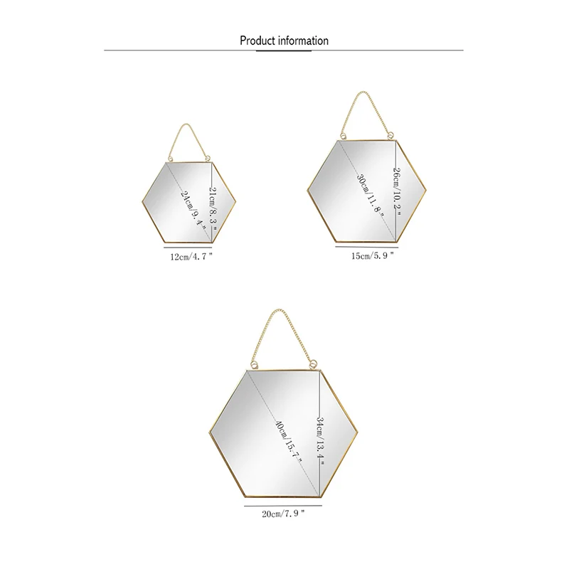 Скандинавские настенные зеркала для домашние декоративные предметы простые геометрические золотые латунные восьмиугольное зеркало подвесное зеркало для макияжа Декор зеркало