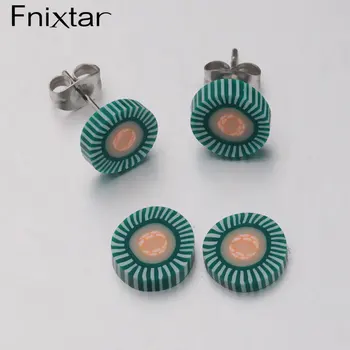 

Fnixtar 50Pairs/Lot Cute Fruits Earrings Stainless Steel Soft Clay Earrings 2020 Fashion Statement Earrings For Womens Jewelry
