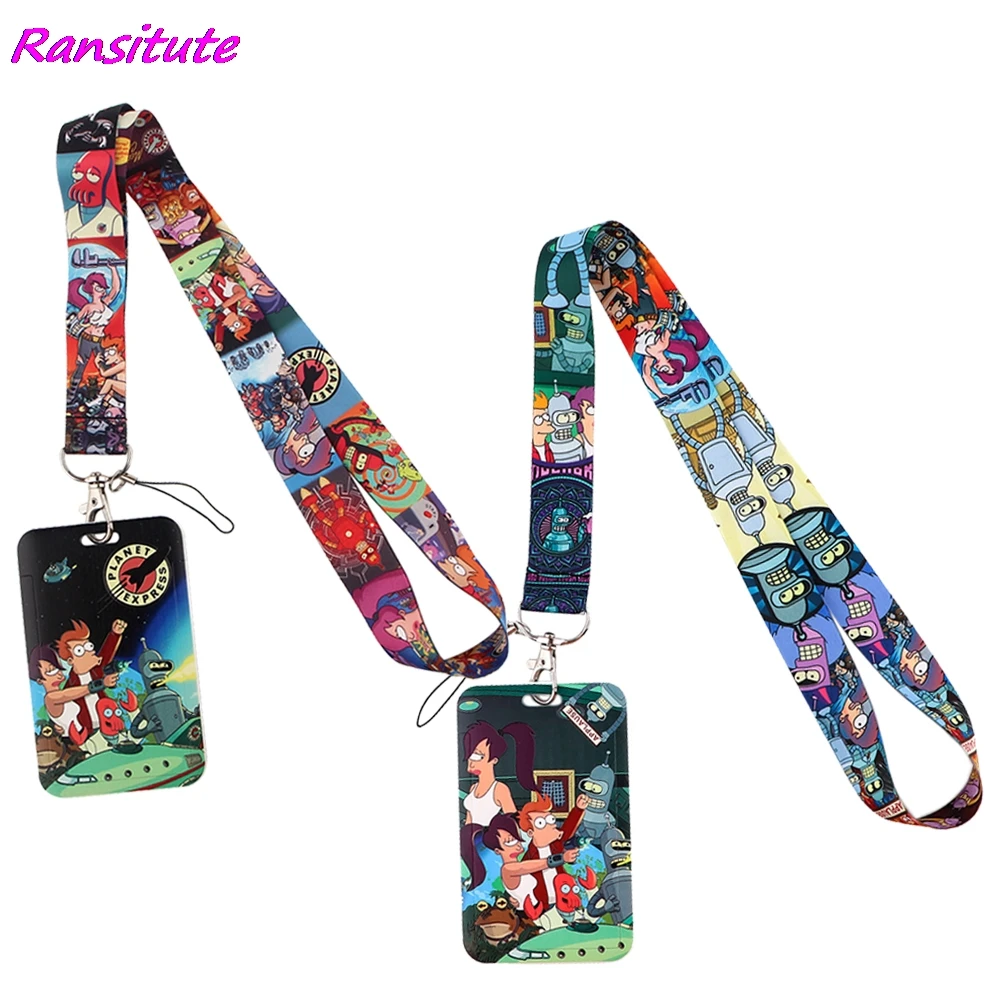 

Шнурок с мультипликационным роботом rancitte R1876, держатель для карт шнурок на шею для студентов, шнурок для телефона, держатель для карт доступа к метро для детей
