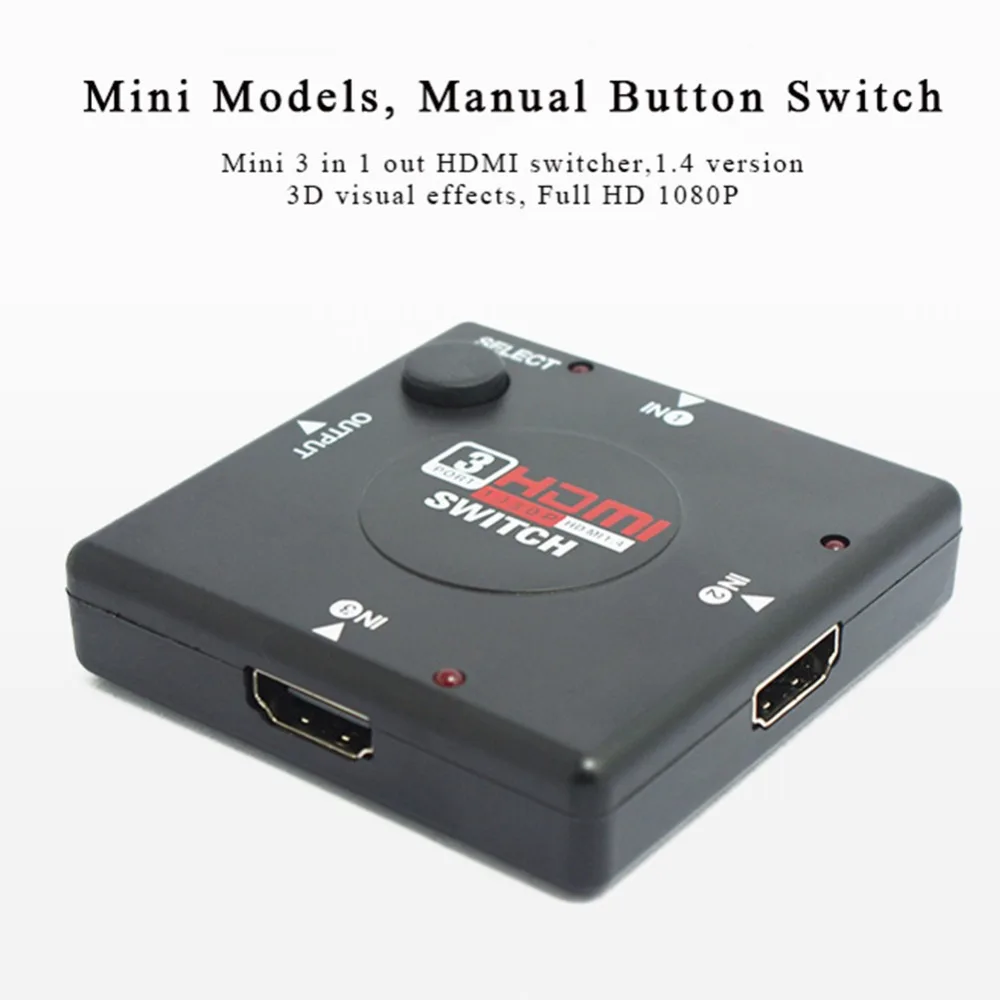 1080P 3D Hdmi 3 Port Switch AUTO Switcher Splitter Selector HUB Box Cable For HDTV STB PS3 PC DV DLP Video | Электроника
