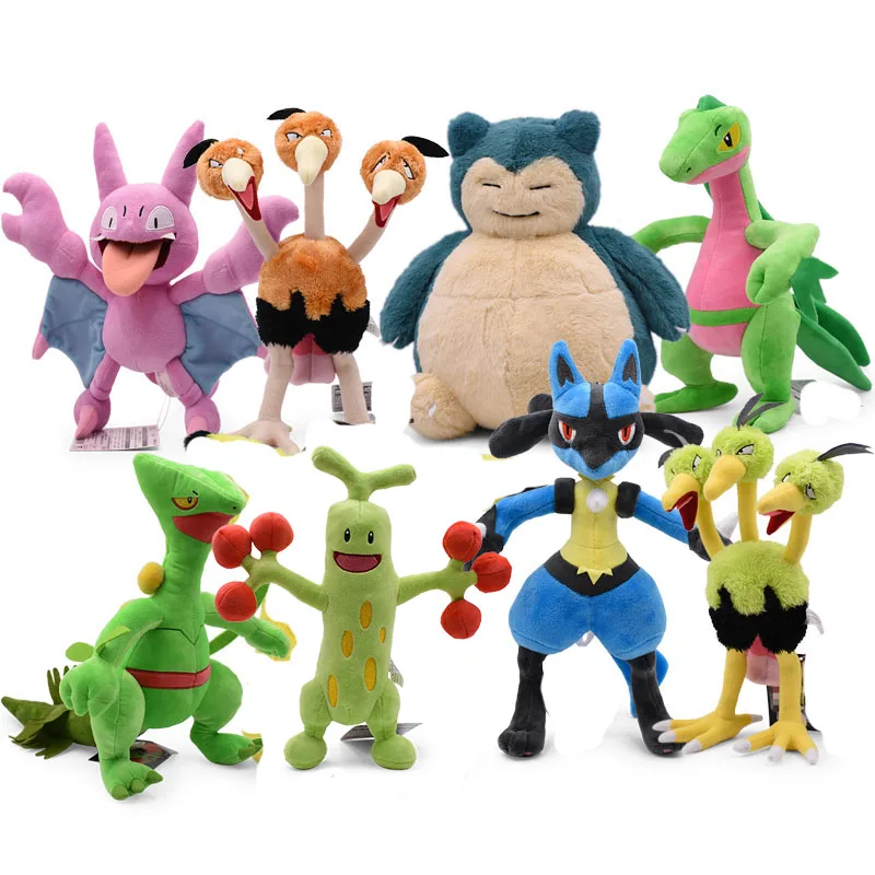 Плюшевые игрушки Snorlax Lucario Zubat Dodrio Pancham Sceptile Cute Anime детский подарок Детская кукла с